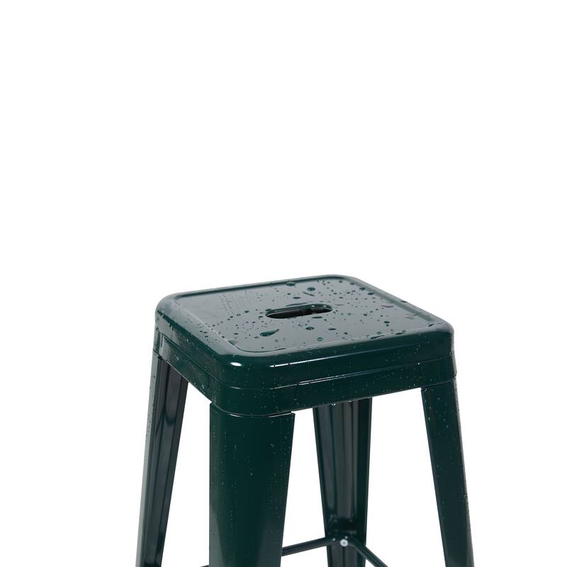 AC Pacific 24 Inch Industrial Stackable Metal Counter Stools Set of 4