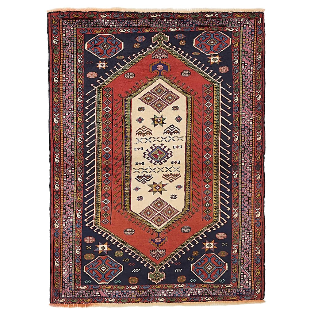 ECARPETGALLERY Hand-knotted Melis Vintage Dark Copper Wool Rug - 4'1 x 5'8