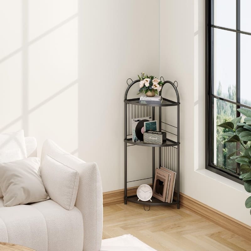 Storage Corner Shelf Unit - 9.84"D x 9.84"W x 32.08"H