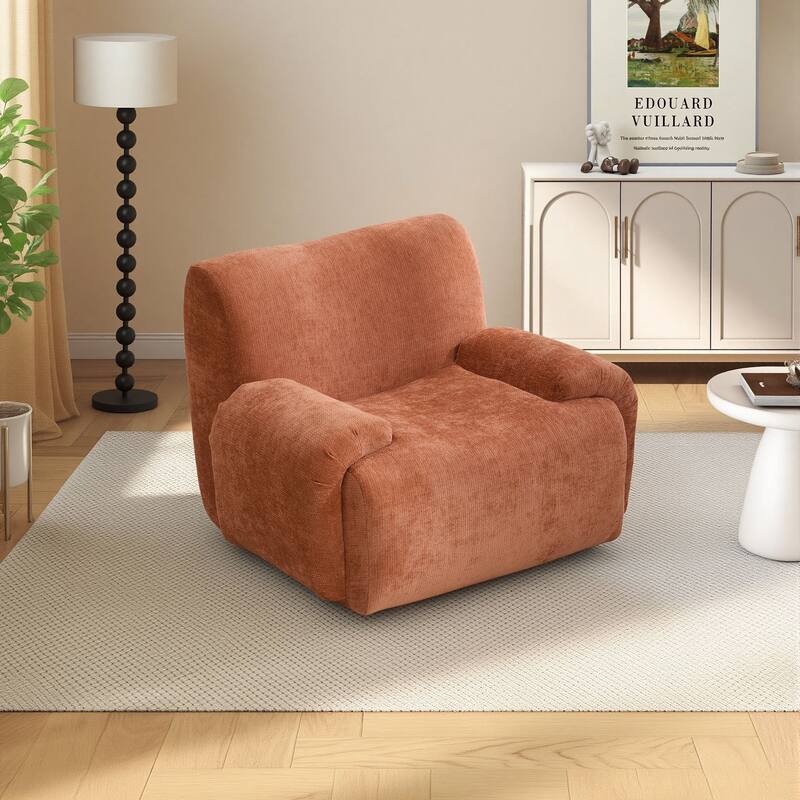 42''W Modern Chenille Upholstered Accent Chair with Deep Seats-No Assembly