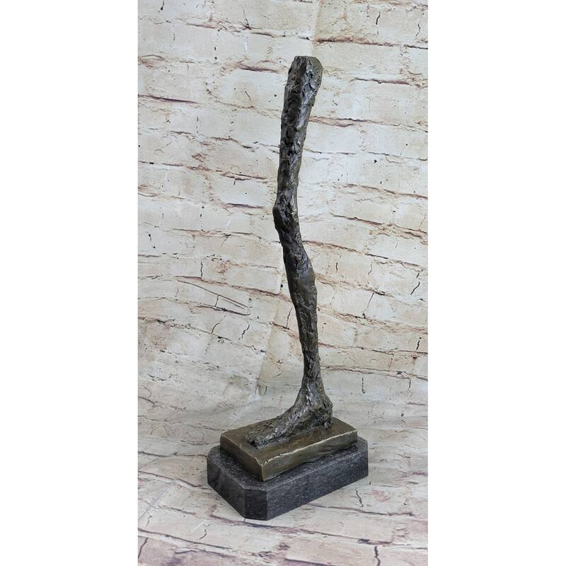 Leg By Alberto Giacometti - Bronze Metal Sculpture Statue On Marble Base