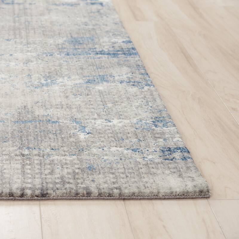 Alora Decor Cara Transitional Gray/Blue Recycled Polyester Area Rug
