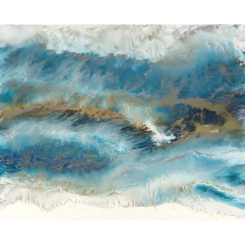 GK Wall Design Blue Brown Brush Watercolor Splash Peel&Stick Wallpaper