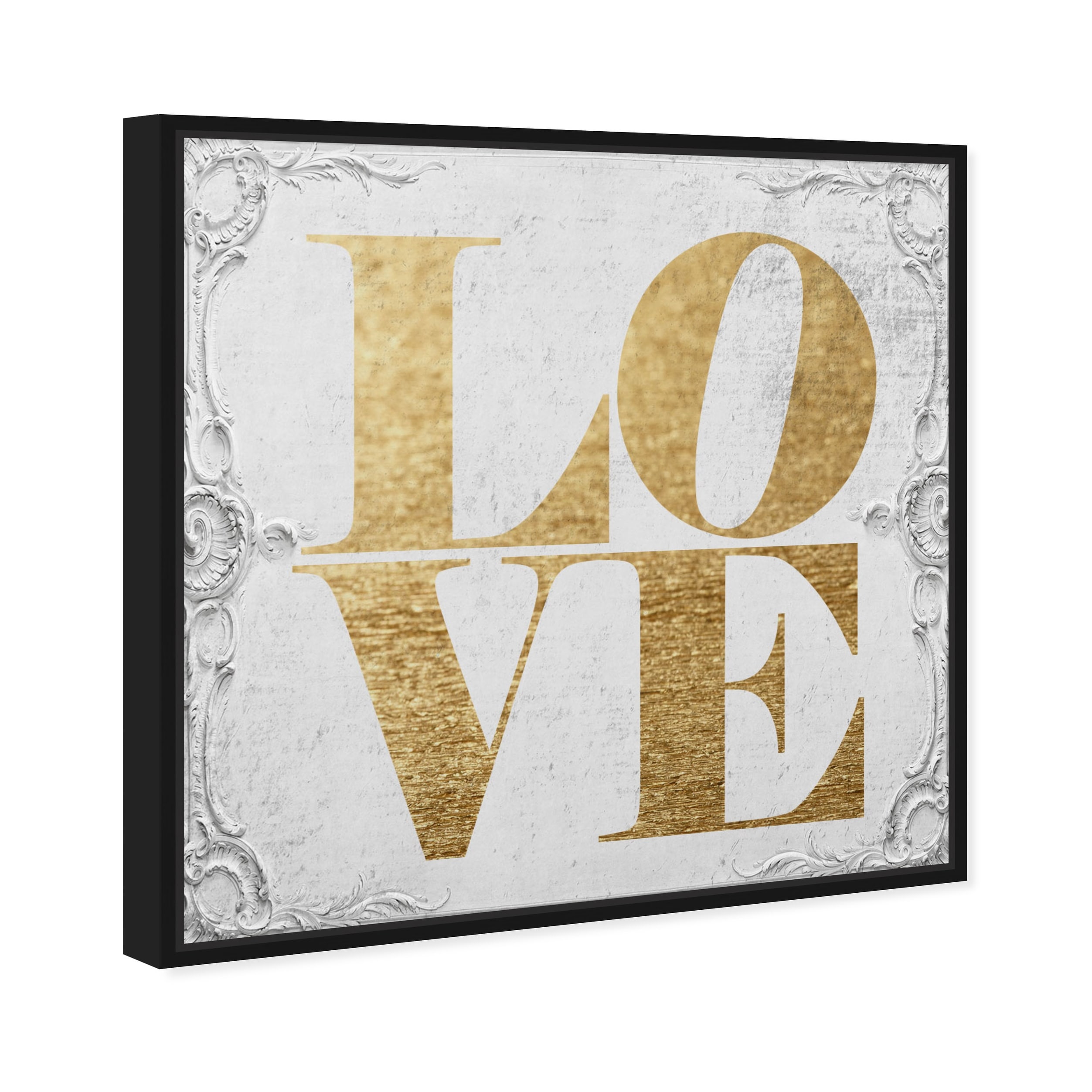 Oliver Gal 'Love Gold Letters' Typography and Quotes Wall Art Canvas Print  Love Quotes and Sayings - Gold, White - Bed Bath & Beyond - 32478612