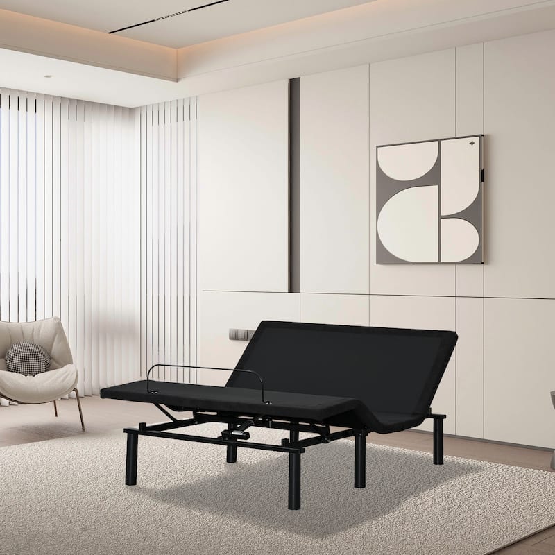 Adjustable Electric Bed Base with Remote Control Folding Design