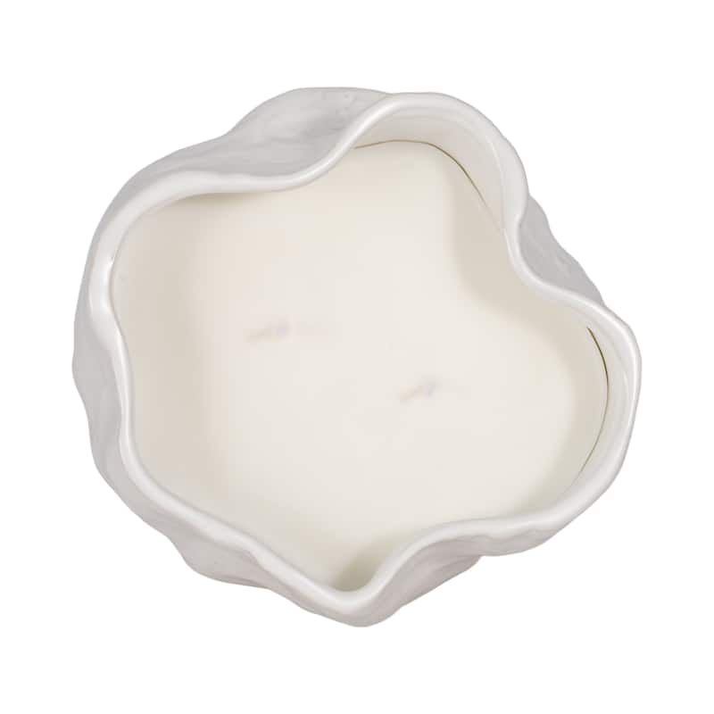 Sagebrook Home Ceramic Soy Wax Candle for Serene Outdoor Ambience - 6" x 6" x 5"