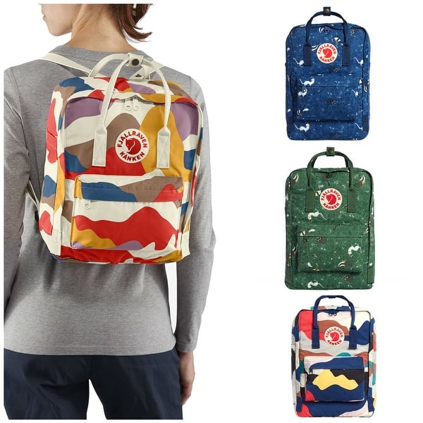 fjallraven mini kanken backpack in sky blue Fjallraven Kanken Mini Kids Small Vinylon Fabric Adjustable Backpack Light  Blue