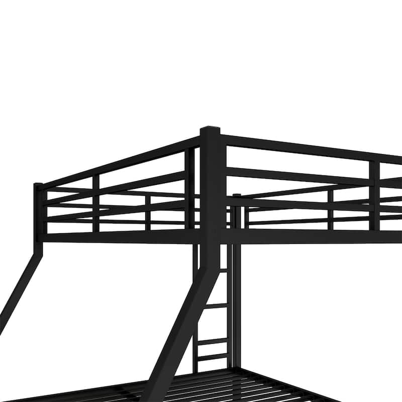 Metal Queen over King Bunk Bed, Space-Saving/Noise Reduced/No Box Spring Needed,Black