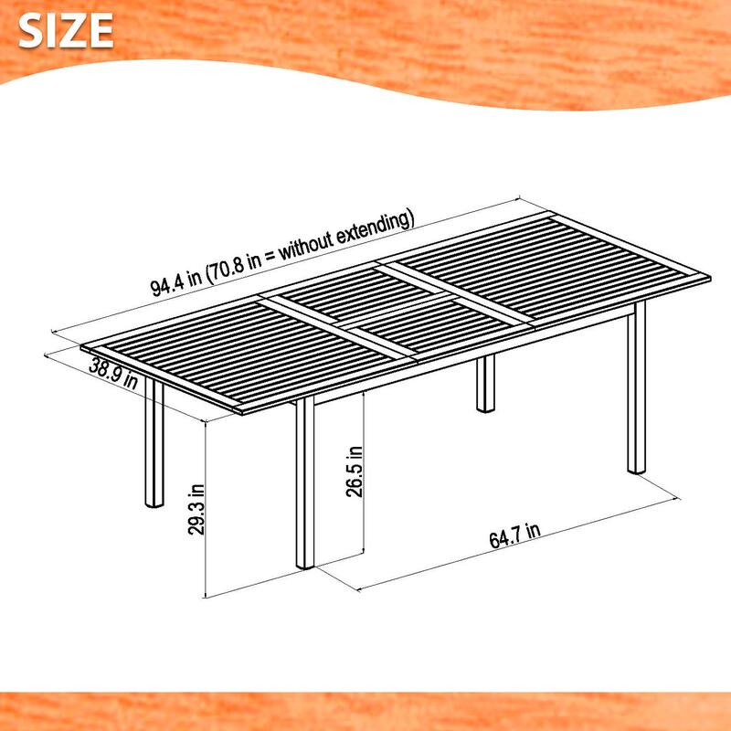 LifestyleGarden 9pc FSC Certified Wood Outdoor Patio Extendable Dining Set