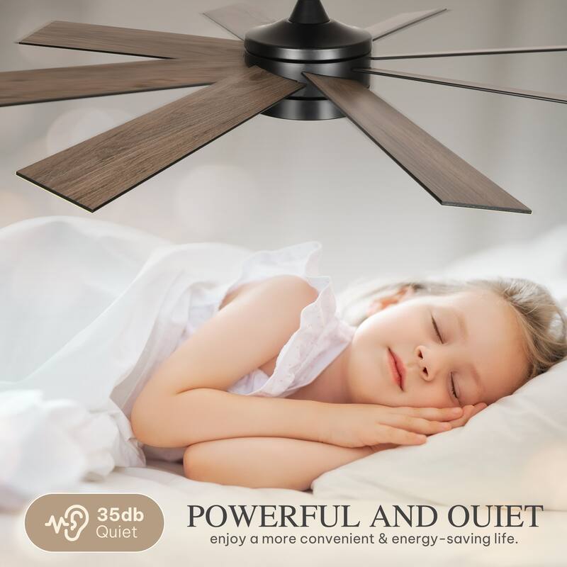 Moasis 60 Inch 8-Blades Smart Ceiling Fan with Lights and Remote/App Control
