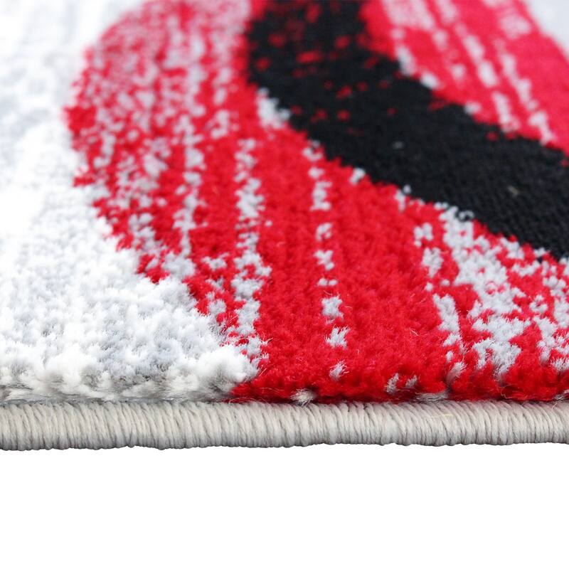 Modern Distressed Swirl Abstract Style Indoor Area Rug