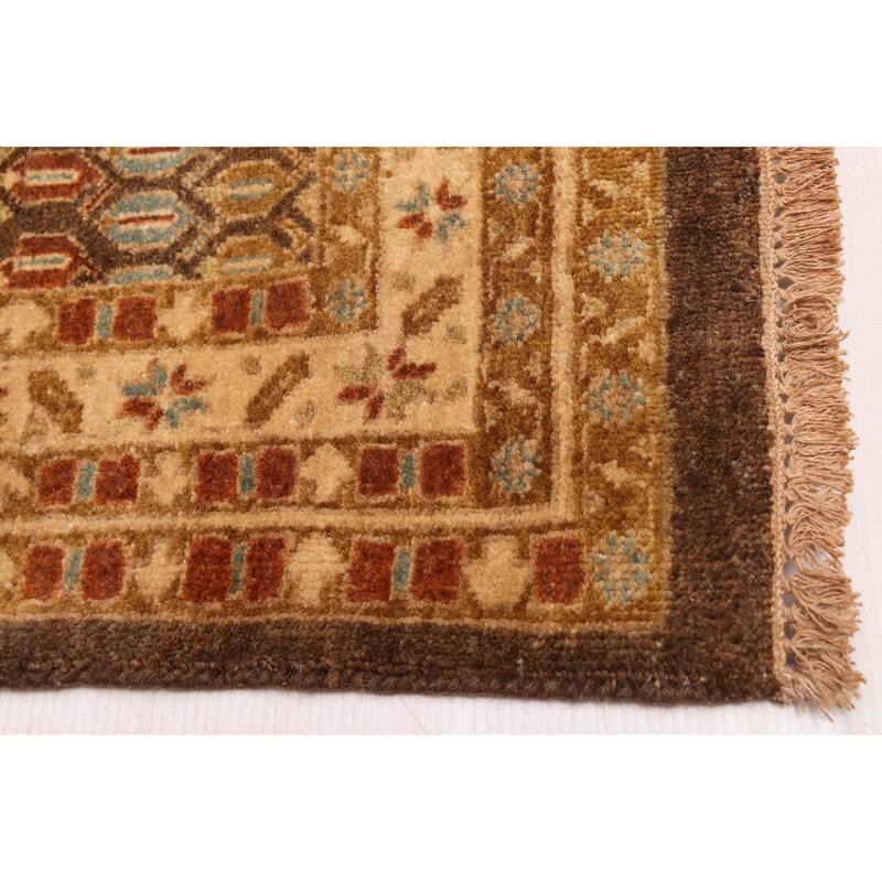 ECARPETGALLERY Hand-knotted Jamshidpour Dark Brown Wool Rug - 3'8 x 5'10