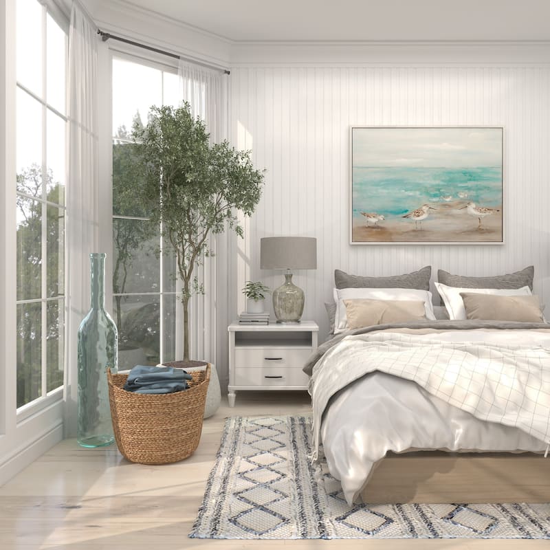 Seagrass Handmade Large Woven Decorative and Functional Storage Basket with Handles - Brown, White, Black