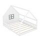 preview thumbnail 19 of 21, Full Size Wood House Bed with Window and Fence,