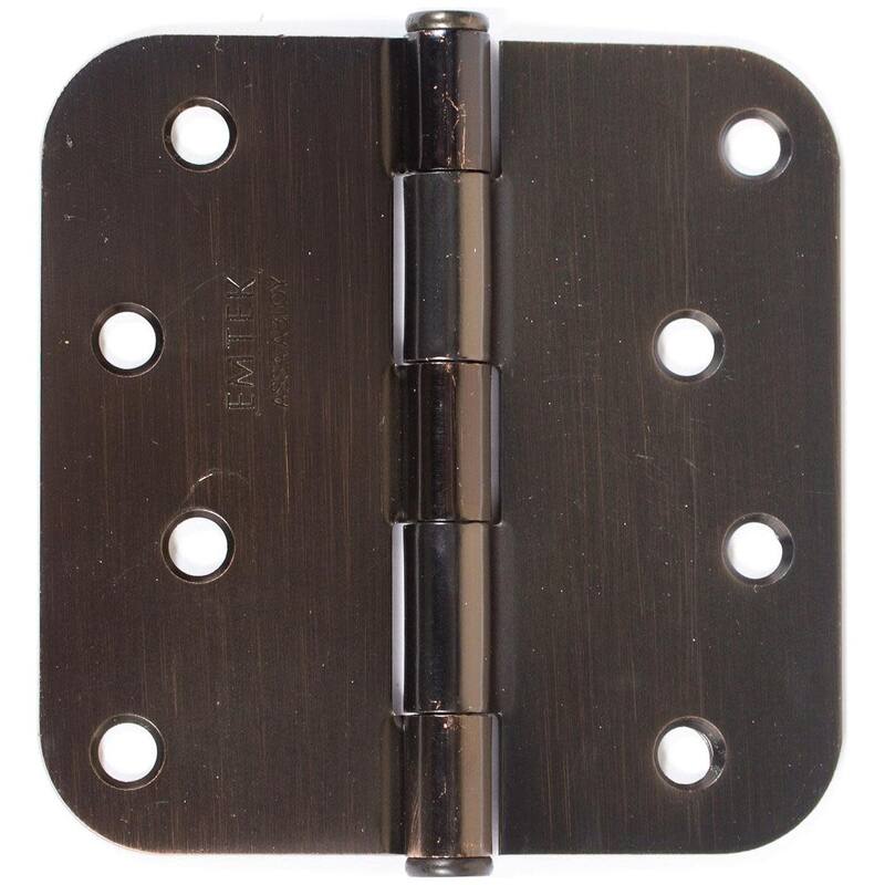Emtek 4" x 4" Plain Bearing 5/8" Radius Corners Mortise Hinge - Pair - Oil Rubbed Bronze