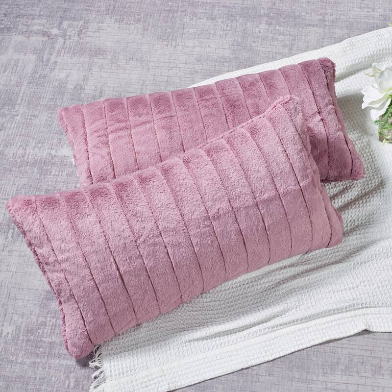 Serenta SuperMink Solid Color Throw Pillow Shell Cushion Cover Set
