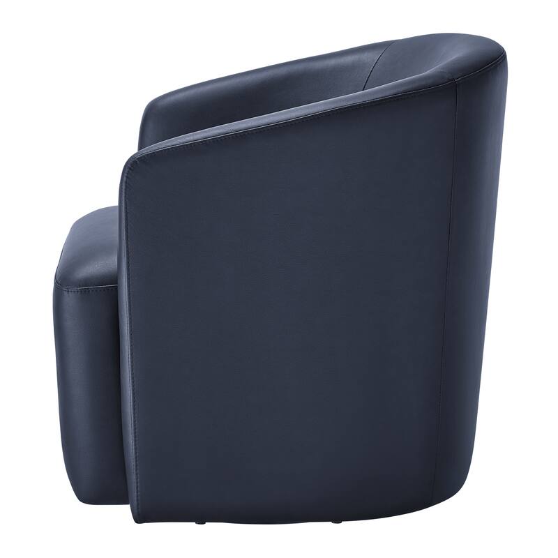 Leather Swivel Barrel Chair 30 Inch Compact 360 Degree