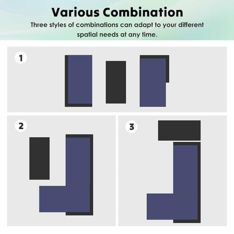 3-Piece Outdoor PE Rattan Furniture Set Patio Wicker Conversation Loveseat Sofa Sectional Couch Cushion