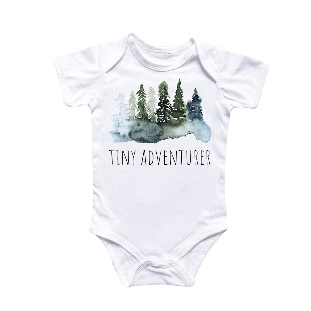 Tiny Adventure Outdoors - Baby Boy Girl Clothes Infant Bodysuit Funny Cute Newborn
