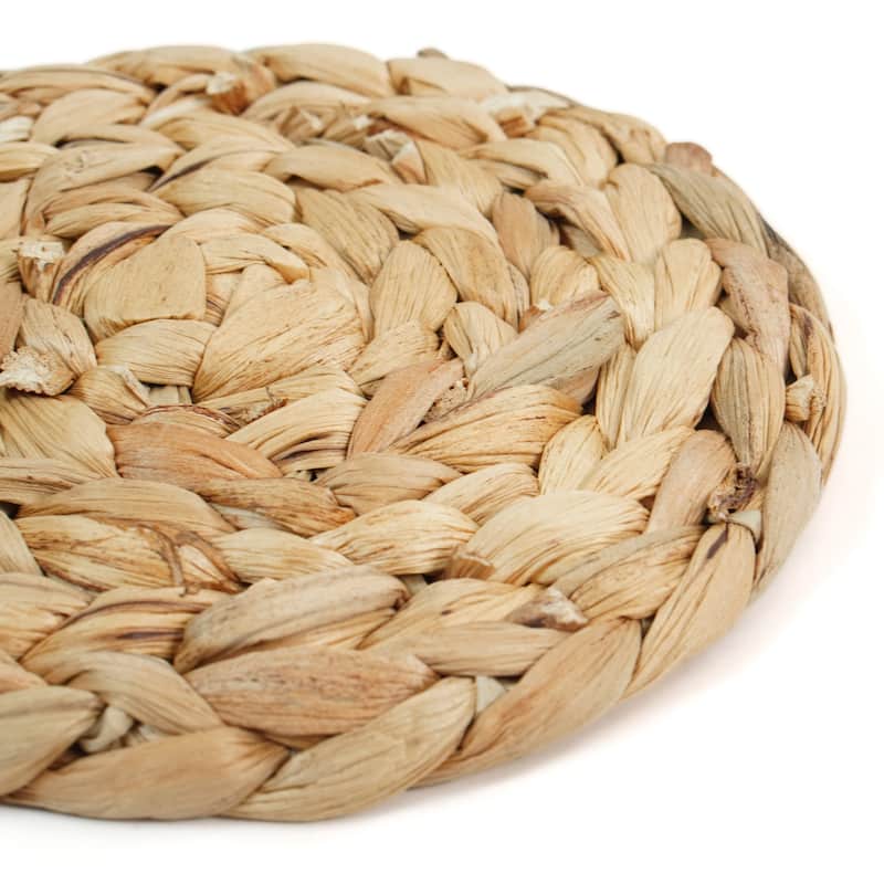 Set of 4 Decorative Round Natural Woven Handmade Water Hyacinth Placemats