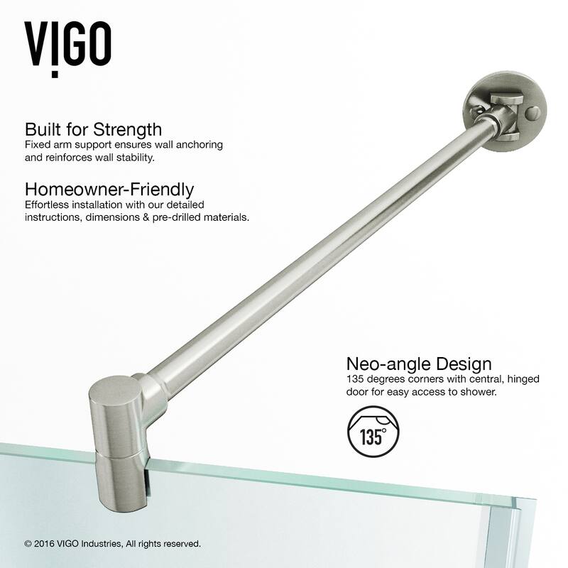 VIGO Verona Frameless Hinged Neo-Angle Shower Enclosure