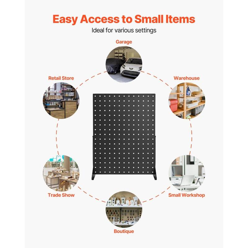 Tabletop Pegboard Stand 4 Pieces with Durable Steel Panels for Displaying Items - 17.32 x 12.99 x 4.49 in