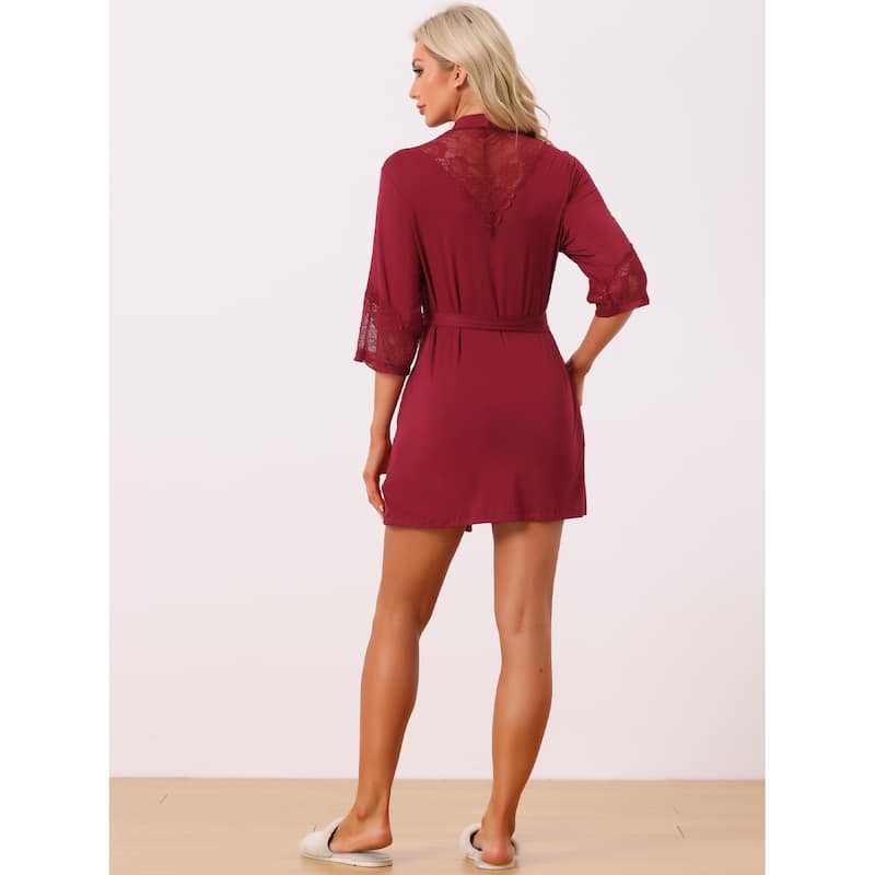 Womens Cotton Robe Lightweight Short Bathrobe Thin Sleepwear Soft Ladies Loungewear