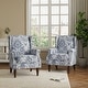 preview thumbnail 25 of 85, 2 Set Transitional Patterned Wingback Accent Chairs with NailHead