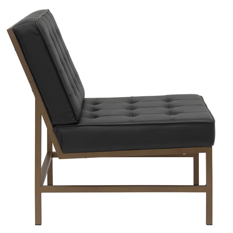 Studio Designs Home Ashlar Metal and Tufted Blended Leather Armless Accent Chair