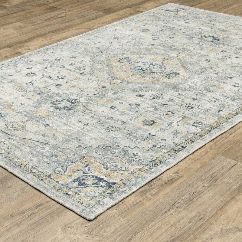 Style Haven Willett Oriental Grey/ Gold Area Rug