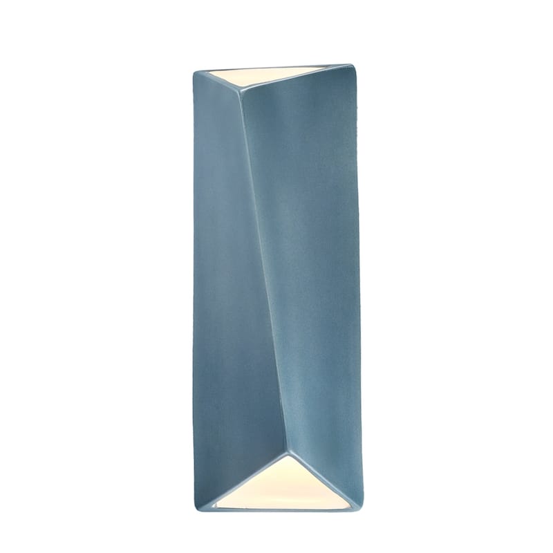 Justice Design Group Ambiance Large LED Ceramic Diagonal Rectangle Wall Scone with Open Top & Bottom - Midnight Sky