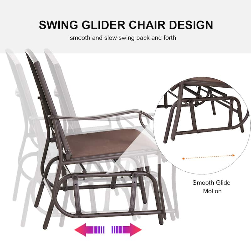 Outsunny 3-pc. Outdoor Sling Fabric Gliding Rocker Chairs w/ Table