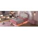 preview thumbnail 14 of 28, Roomfitters Upholstered Princess Bed with Crown Headboard, Platform Bed with Light Strips and Golden Metal Legs, White+Pink
