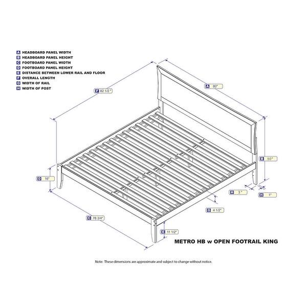Metro King Platform Bed with Open Foot Board in Espresso Bed Bath