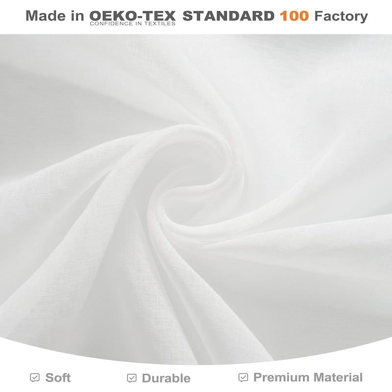 DriftAway Pinch Pleat Solid White Sheer Curtains Light Filtering Privacy Drapes for Living Room Bedroom Window Treatments