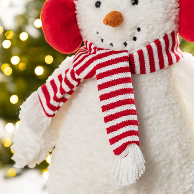 Glitzhome Fabric Christmas Yeti Snowman Highland Cow Shelf Sitters or Standing Figurines Decor