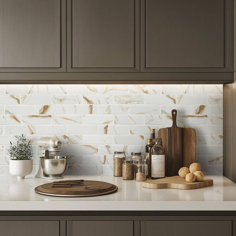 Ackland AKM-P-2X6SWM-CA 12" x 12" Porcelain Brick Floor and Wall