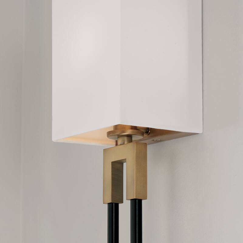 Bleeker 1-light Sconce w/ White Fabric Bolt-On Shade