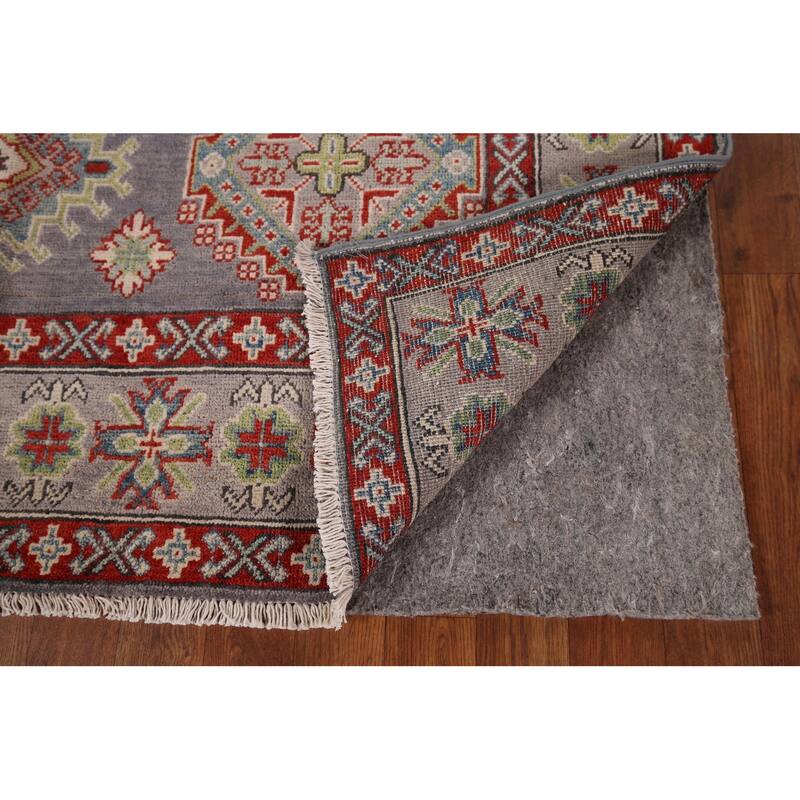 Traditional Gray Kazak Oriental Area Rug Handmade Wool Carpet - 5'8" x 8'0"