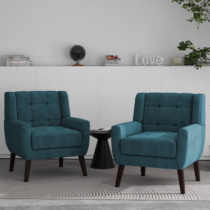 Tufted Arm Chair Upholstered Lounge Chair(Set of 2)