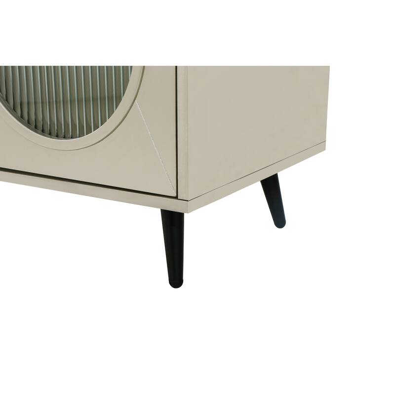 Retro TV Stand, Multifunctional Storage Cabinet, for 65+ Inch TVs with Adjustable Shelves, for Living Rooms