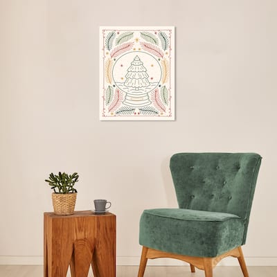 Wynwood Studio Canvas Holiday and Seasonal Snow Globe Classic Pine Green Modern & Contemporary Wall Art Canvas Print