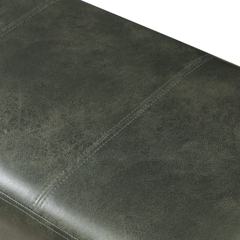 Adeco Faux Leather Storage Ottoman for Living Room