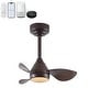 preview thumbnail 11 of 25, JONATHAN Y 22" Smart LED Ceiling Fan, 6-Speed, Dimmable, App & Remote Control Walnut