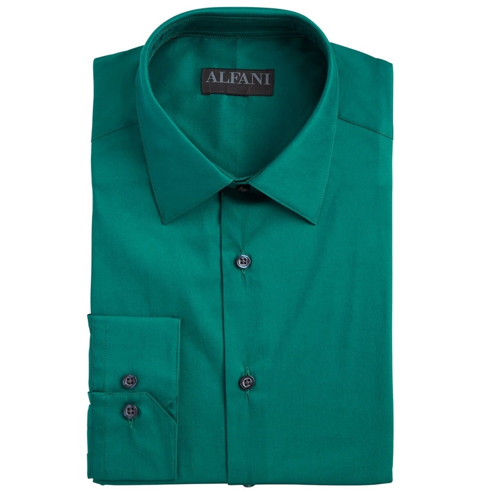 Alfani Mens Dress Shirt Emerald Green