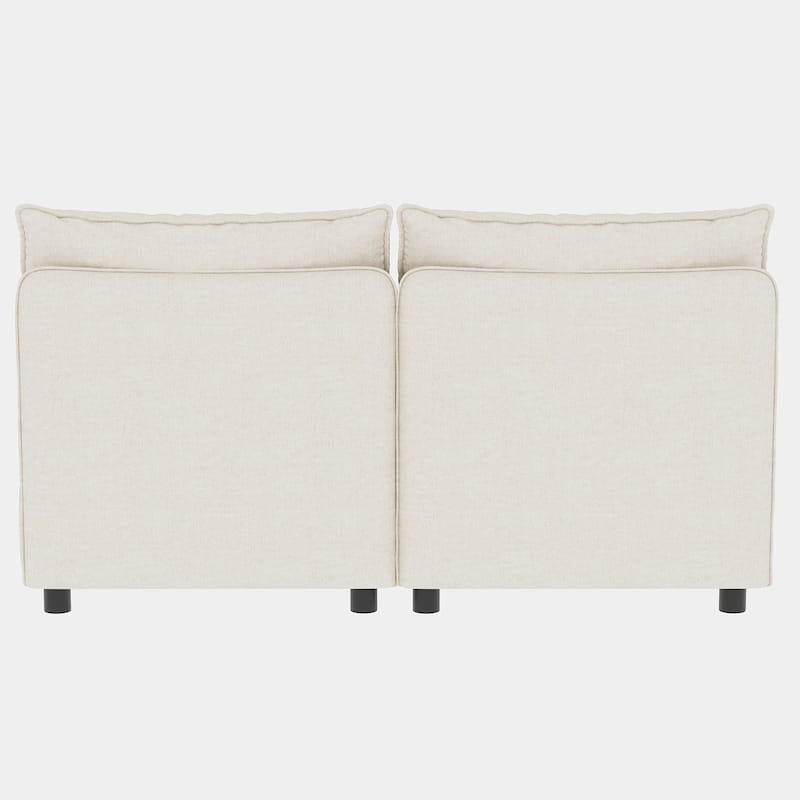 L Shaped Modular Sectional Sofa with Storage, Convertible 8 Seater Sofa with Chaise & Ottoman, Chenille Fabric Sleeper Sofa