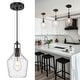 preview thumbnail 7 of 20, 1-Light Adjustable Kitchen Pendant Light Black