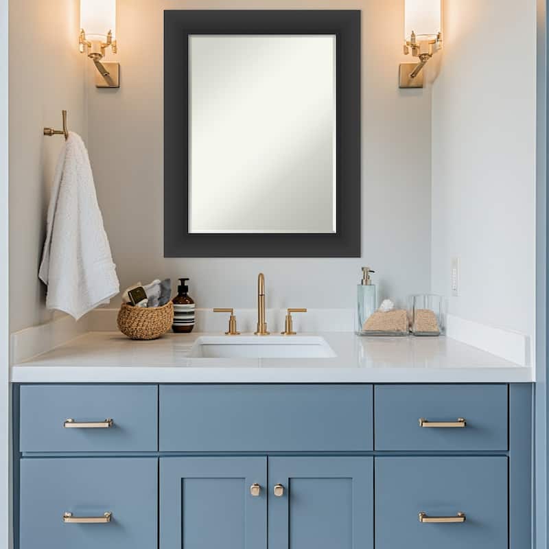 Sloped Half-Inch-Bevel Framed Bathroom Vanity Wall Mirror