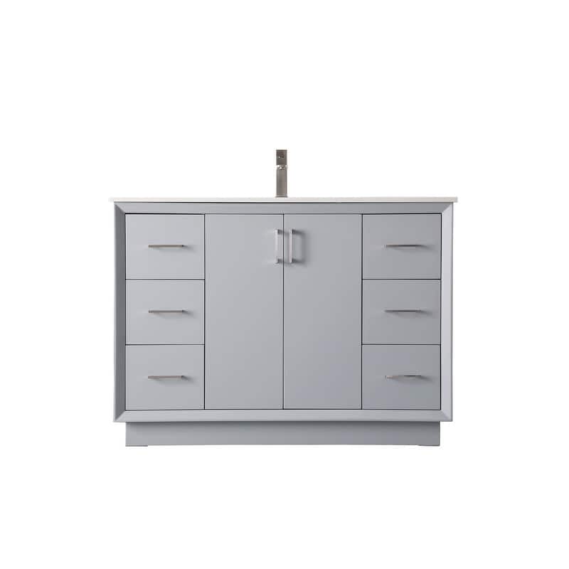 Elegant Lighting VF19648 Hayes 48" Free Standing Single Basin Vanity - Grey