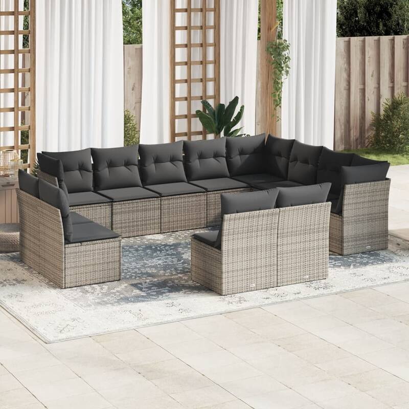 vidaXL Garden Sofa Set Grey - 24.4 x 24.4 x 27.2